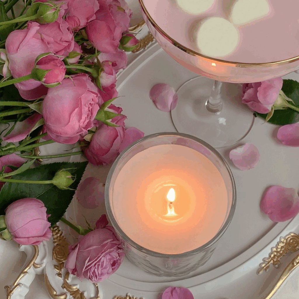 bougie rose d'été